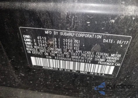 2017 Subaru Legacy 2.5I Sport z USA, uszkodzony, nr VIN 4S3BNAS67H3068176